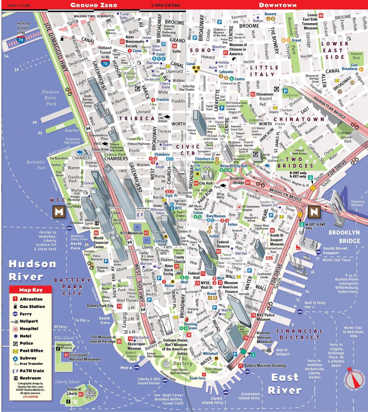 Plan du centre ville de Manhattan