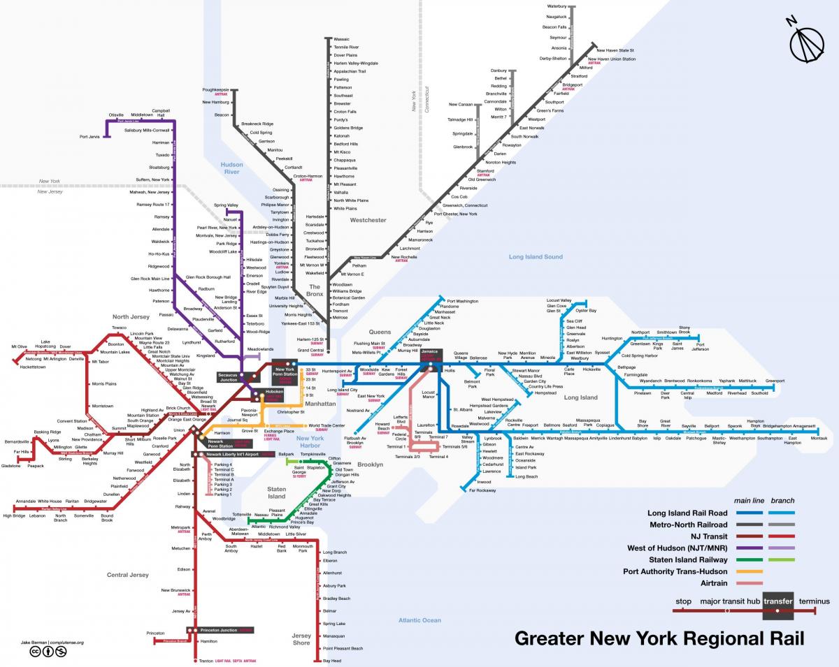 Plan du chemin de fer de Manhattan