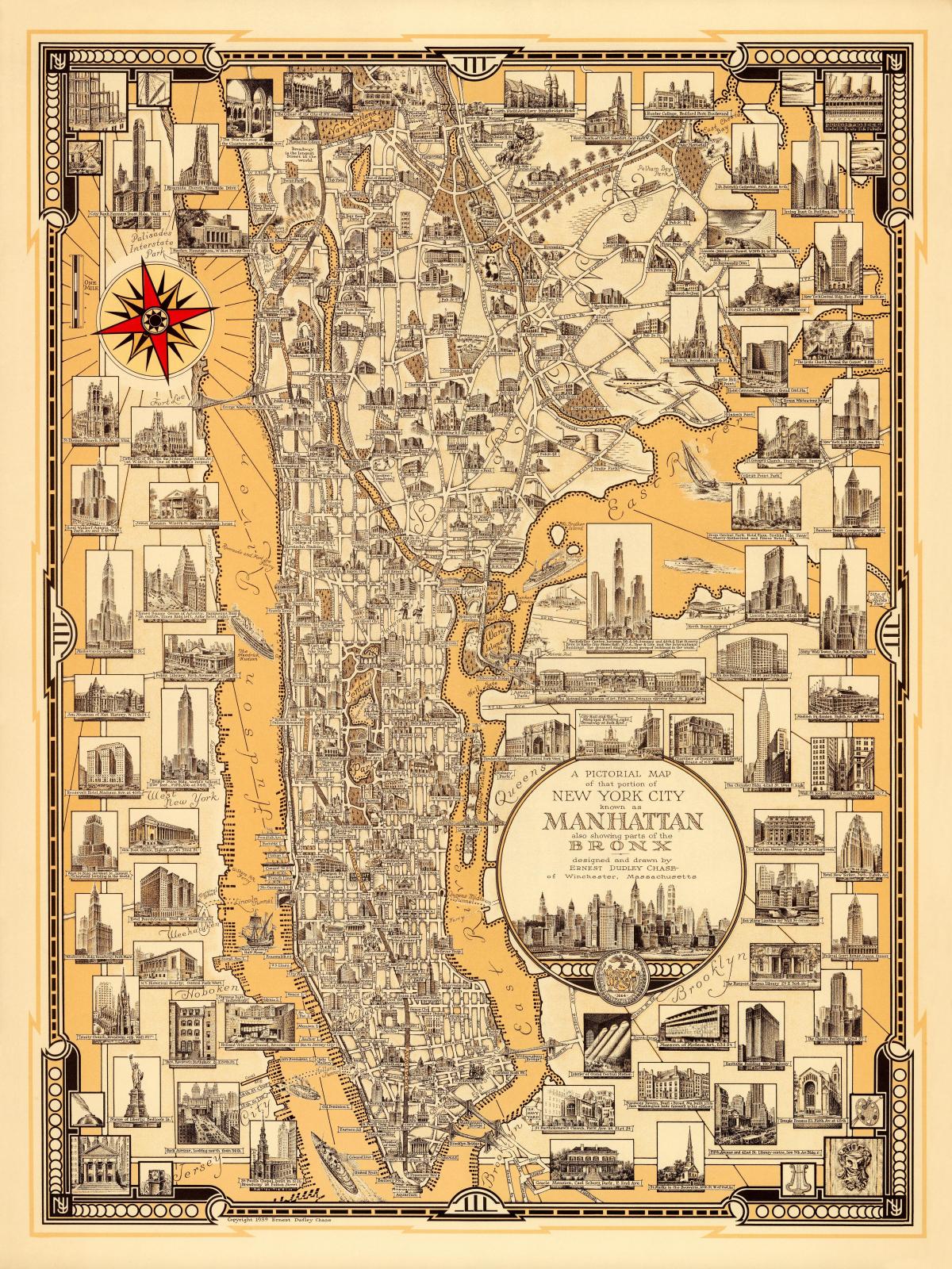 Plan antique de Manhattan